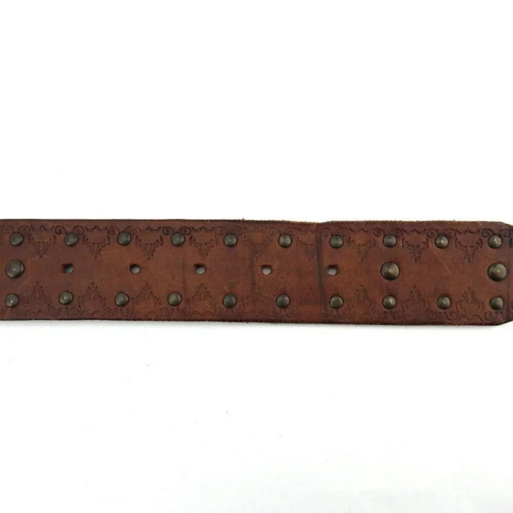 AUTH DOLCE & GABBANA belt Square Buckle Leather Gold Plated